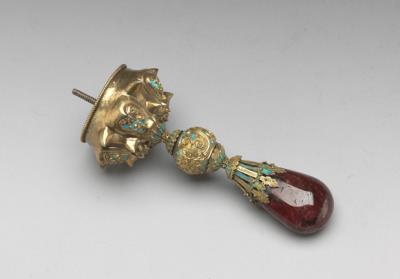 图片[2]-Gilt silver court hat finial with a red gemstone, Qianlong reign (1736-1795), Qing dynasty-China Archive